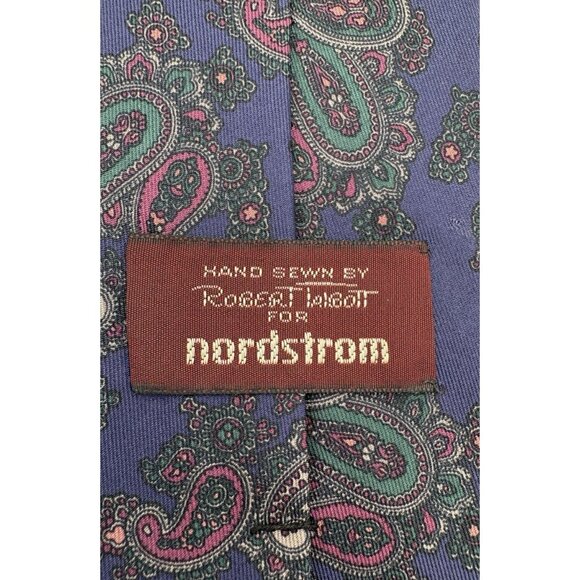 Robert Talbott Tie 100% Silk Men's Designer Paisley Purple Red Green EUC - Picture 4 of 6